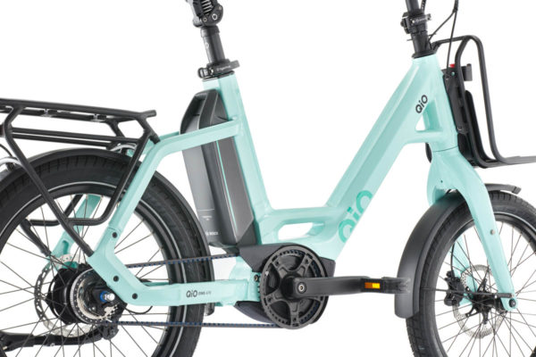 Hinter dem Sitzrohr verbauter Akku am E-Bike Qio von Hartje