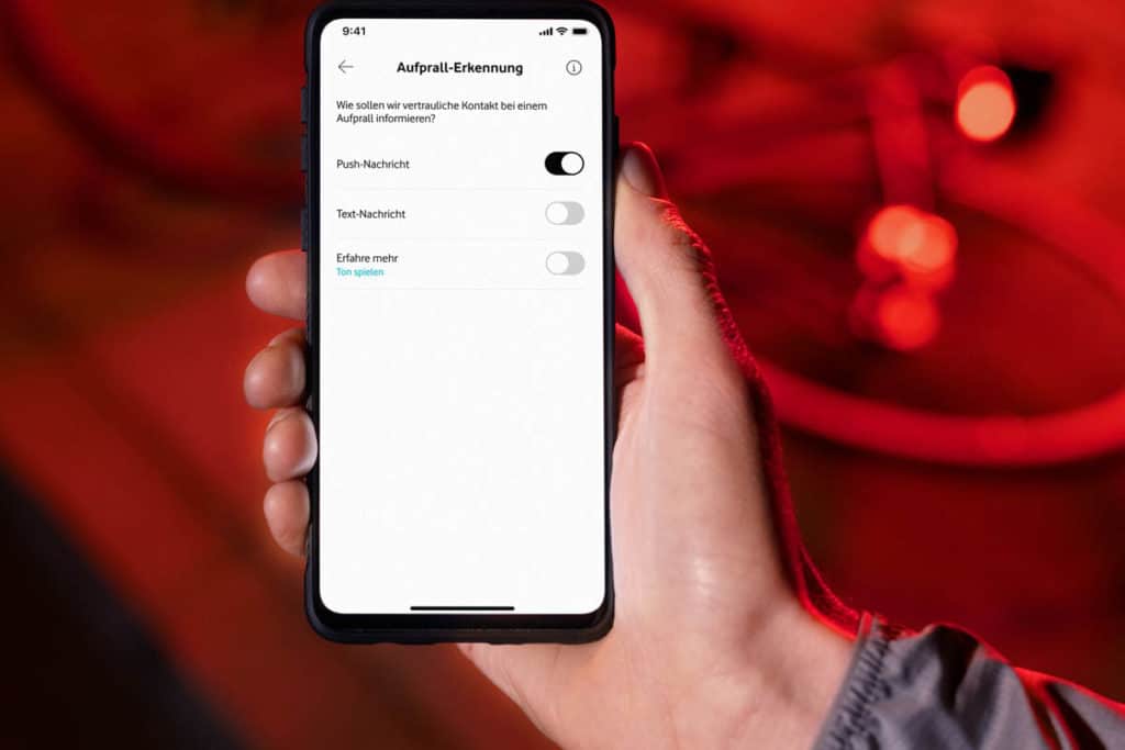 Benachrichtigungseinstellung für den Notfall in der Vodafone Smart App
