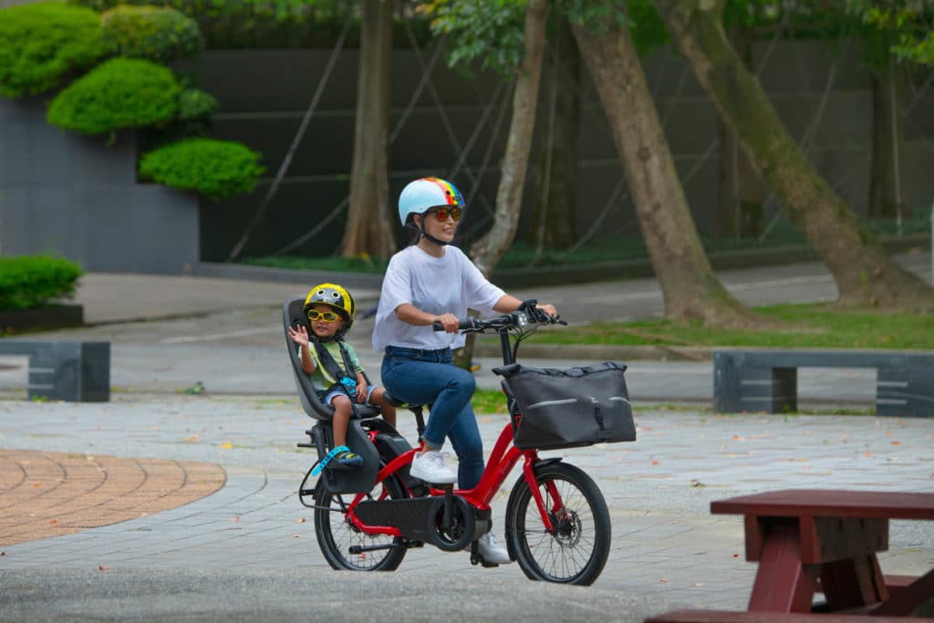 E-Bike Tern NBD mit Kindersitz