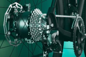 Hinterradnabenmotor des Antriebssystems E-Road Air von Hyena für E-Bikes