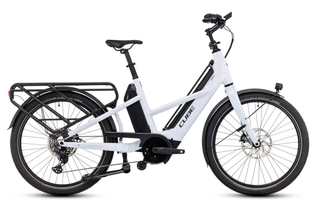 E-Lastenfahrrad Cube Longtail Sport Hybrid 725 in der Farbe Flashwhite’n’Reflex