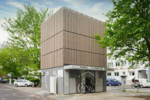 Fahrradparkhaus des Anbieters V-Locker in Bonn