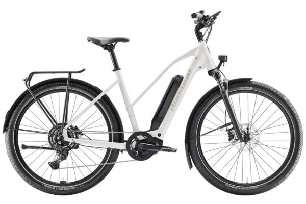 E-Bike Diamant Zing Trip Core 2025 mit Trapezrahmen in der Farbe Baumwollweiss Metallic